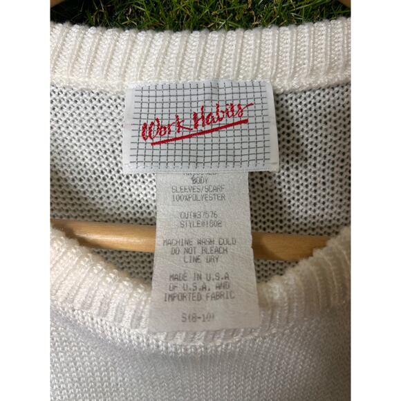 Vintage Work Habits Floral Print Puff Sleeve‎ Sweater Pullover Crewneck Size L - Picture 7 of 8
